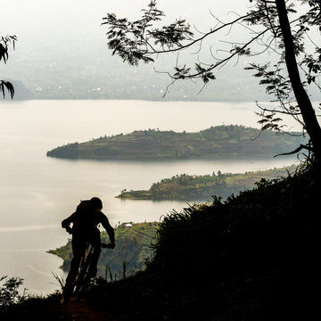 Remote wild campsite cycle touring in Africa