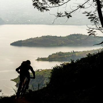 Remote wild campsite cycle touring in Africa