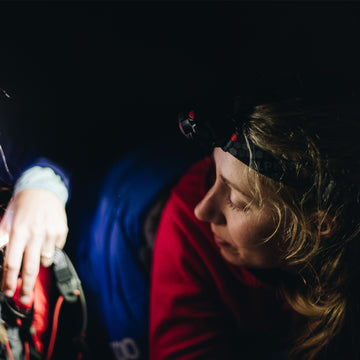 Night navigation with a LED headtorch