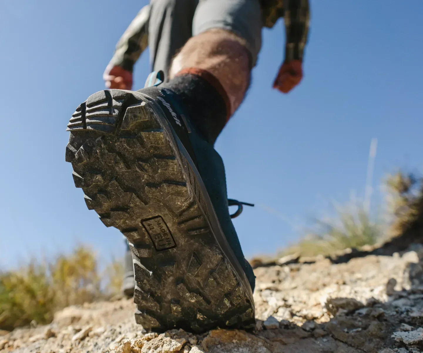 Hiking on a rough trail