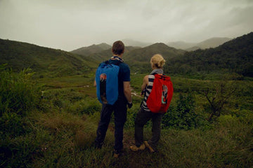 Remote wild campsite cycle touring in Africa