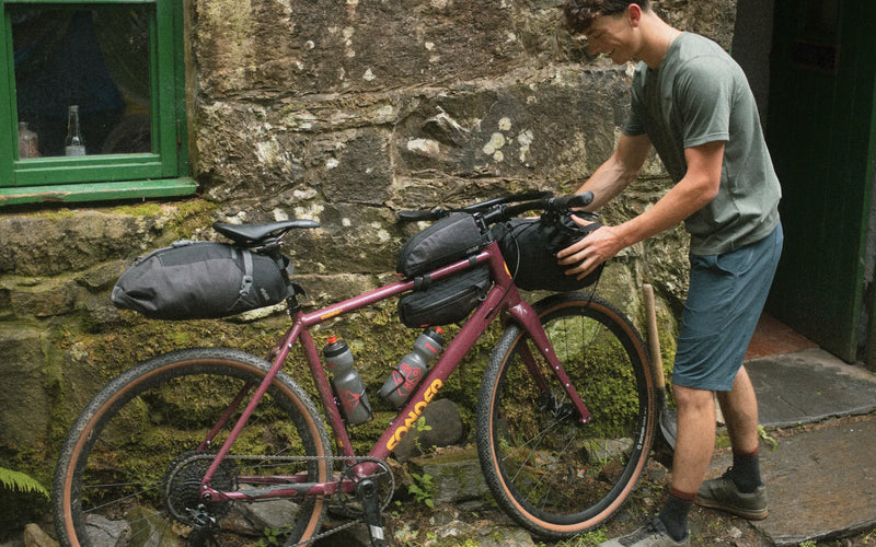 Loading a bike for a bikepacking trip