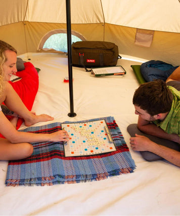 Camping in quality and style in a cotton bell tent