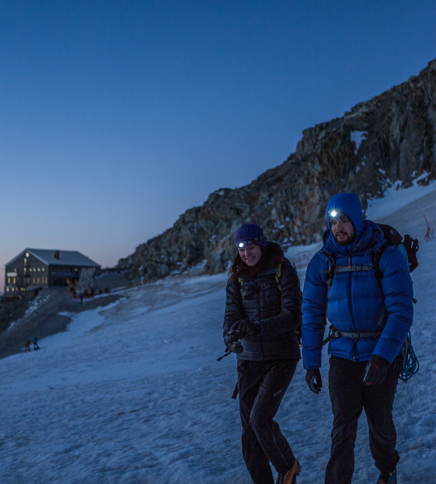 Using a headtorch in the Alps