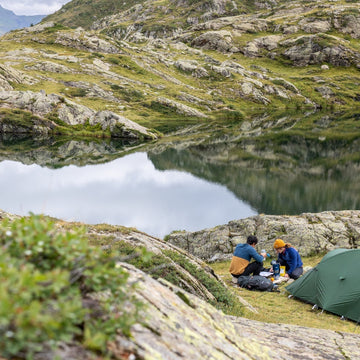 Two person tarp set up