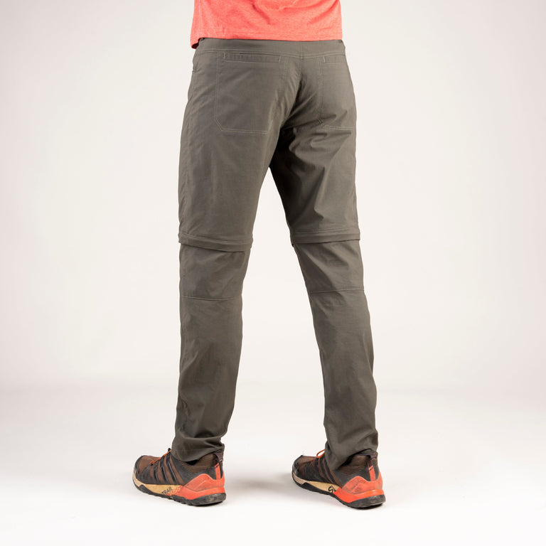 alpkit mens teleki zip off trousers in kelp green back|pm
