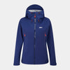 alpkit womens balance waterproof jacket in nemo blue - closed