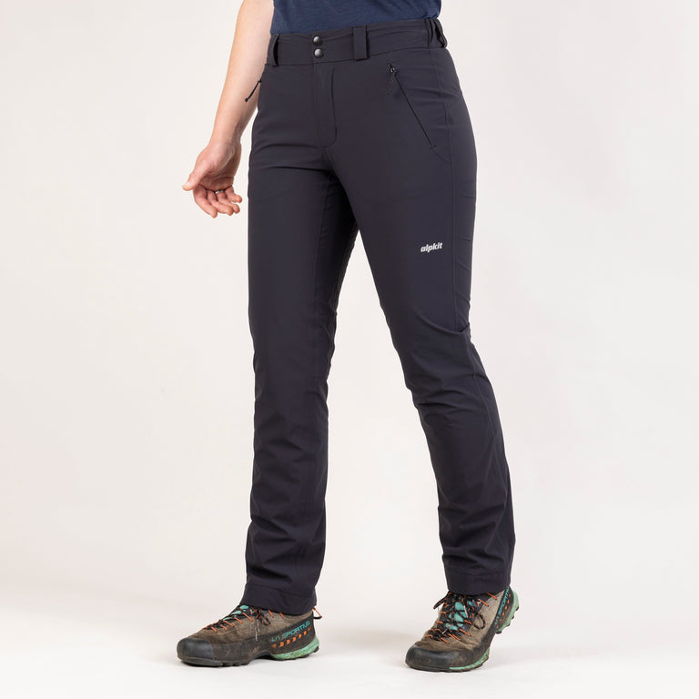alpkit womens equinox waterproof trousers in black front|rg