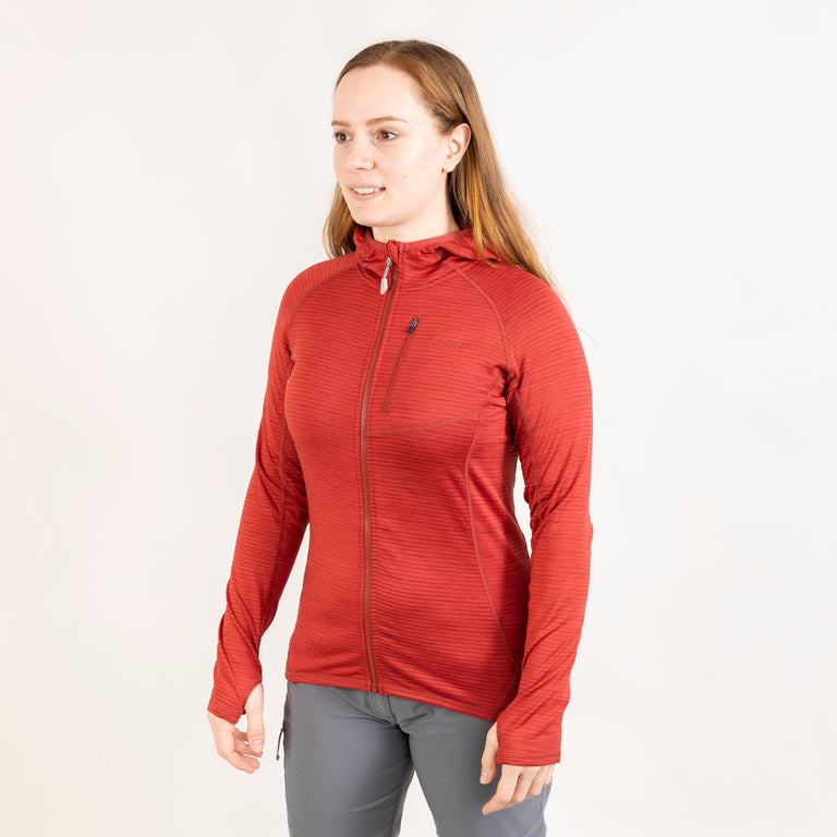 womens griffon hooded fleece in reef blue outfit |rg