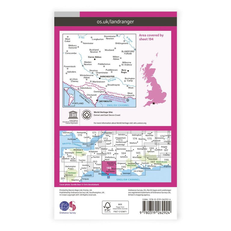 OS Landranger / Dorchester & Weymouth