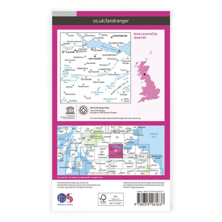 OS Landranger / Falkirk, Linlithgow, Dunfermline