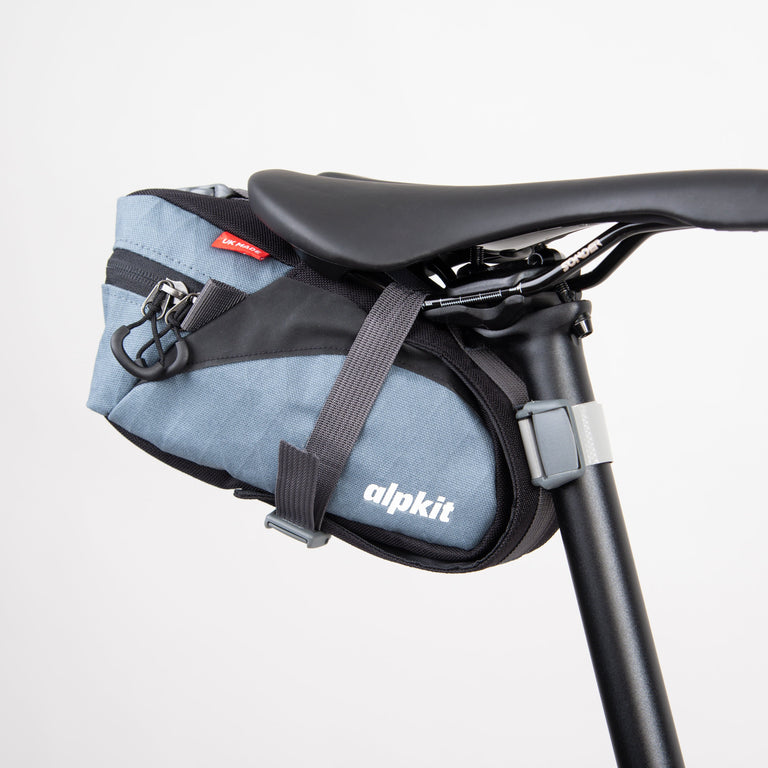 enduro seatpack large bikepacking bag in storm grey strap