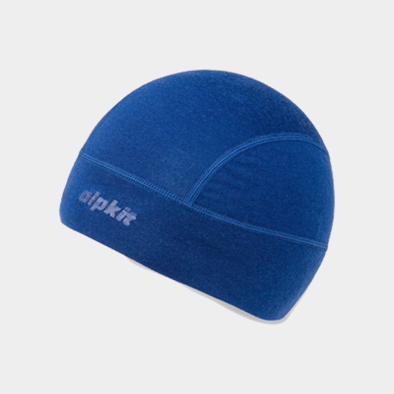 alpkit kepler liner beanie merino beanie in navy blue - closed