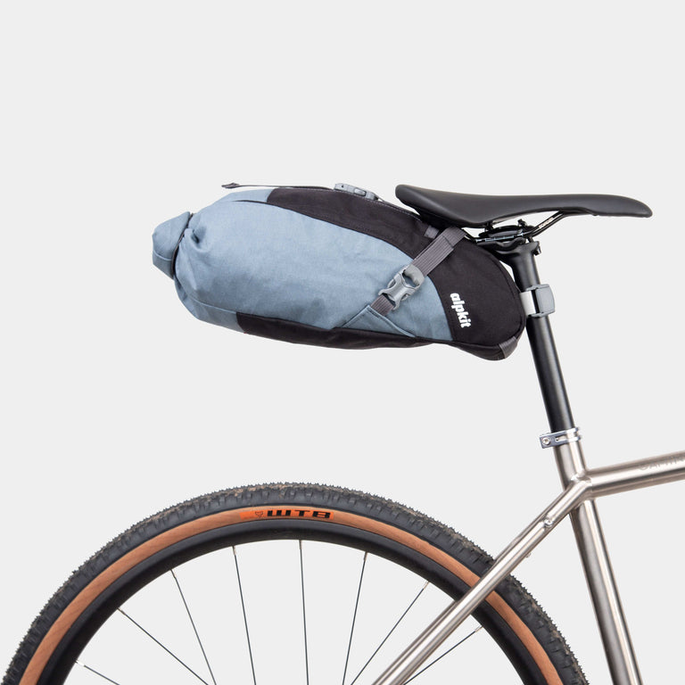 alpkit koala 7 seat pack for bike packing in storm grey