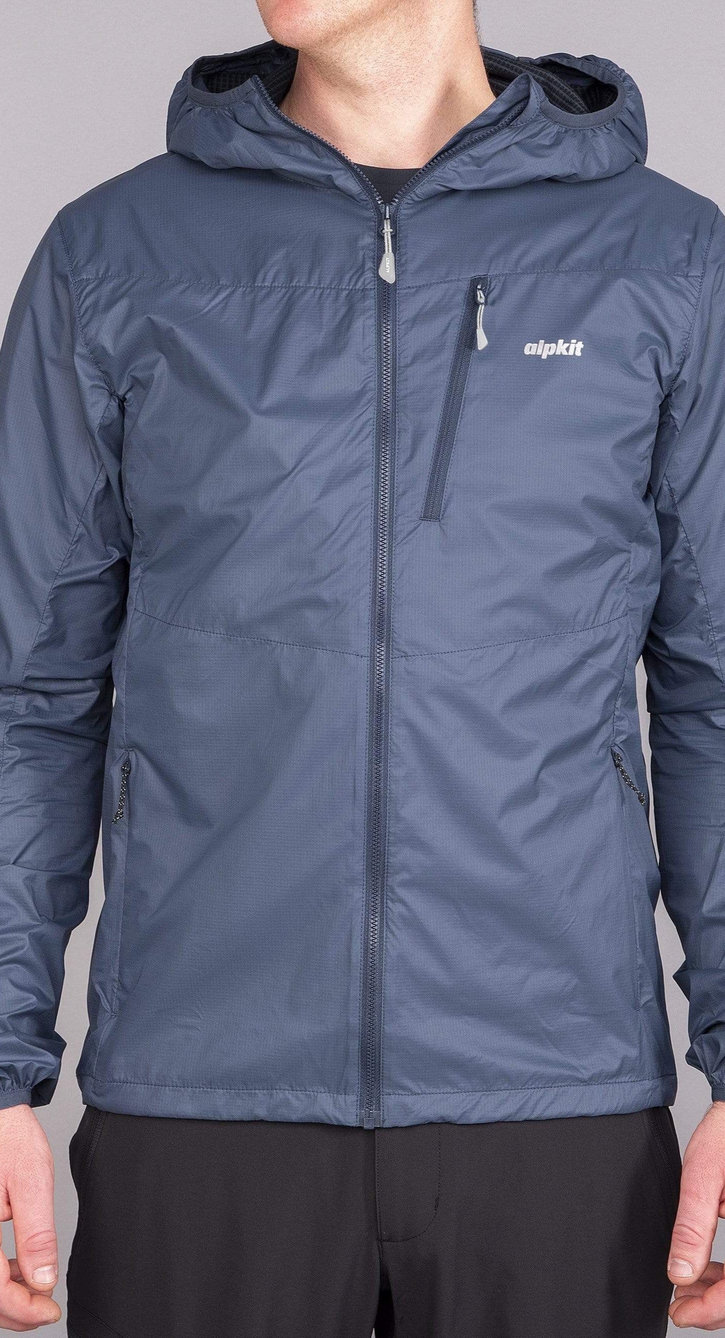 mens alpkit morphosis jacket in slate front - closed