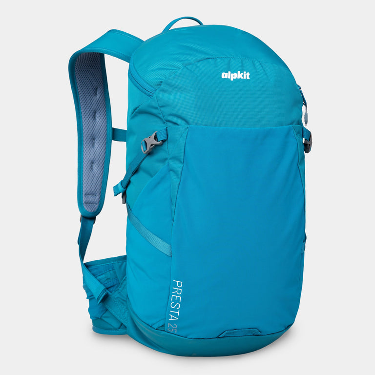 Alpkit presta 25l pack in teal blue - closed
