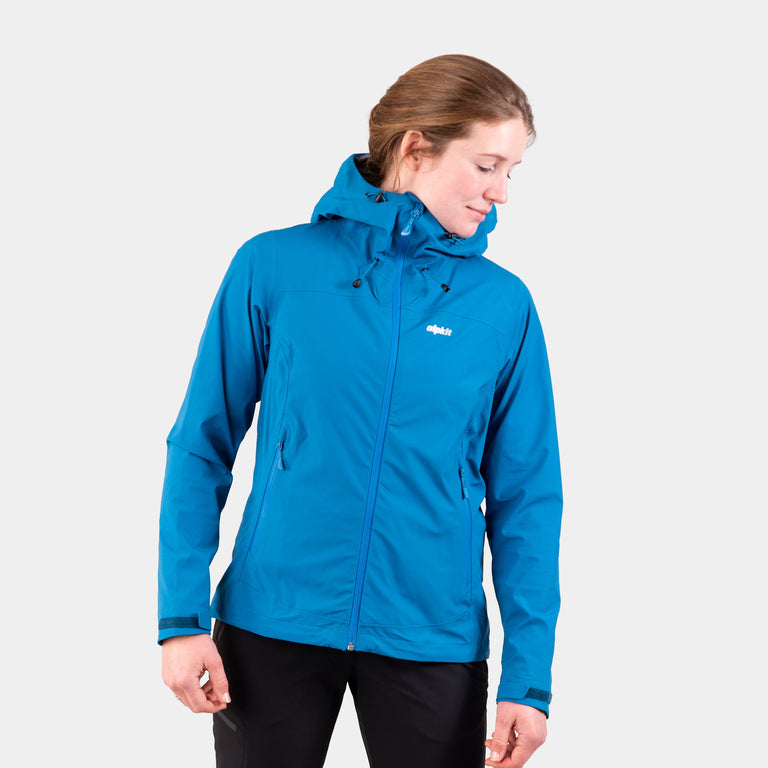 alpkit womens balance waterproof jacket in reef blue|rg