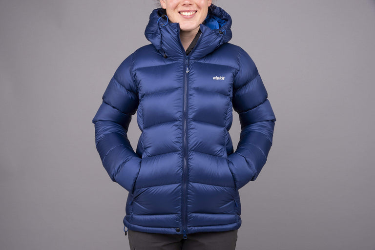 alpkit womens fantom down jacket in demo front