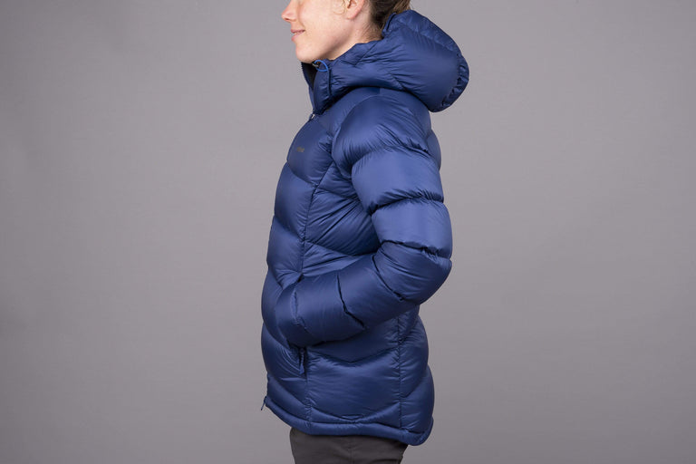 alpkit womens fantom down jacket in demo side