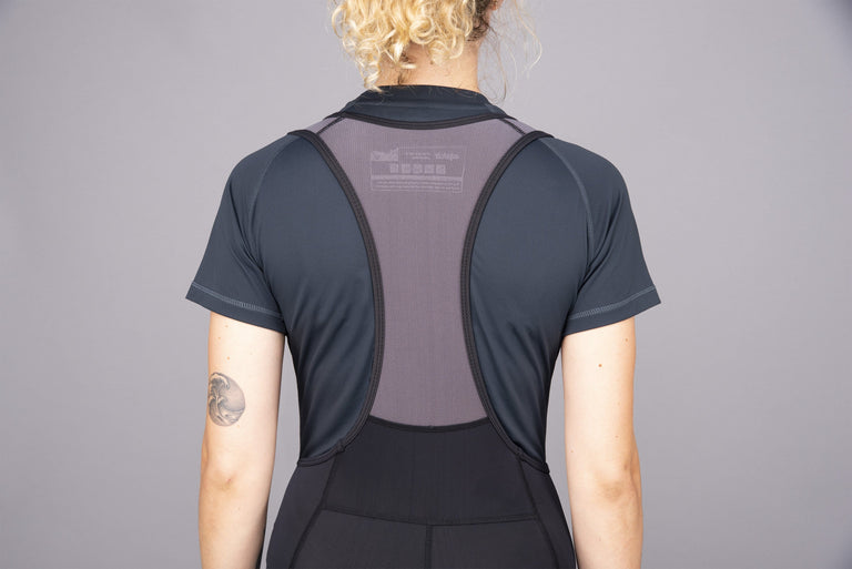 womens rhythm bib 3/4 back